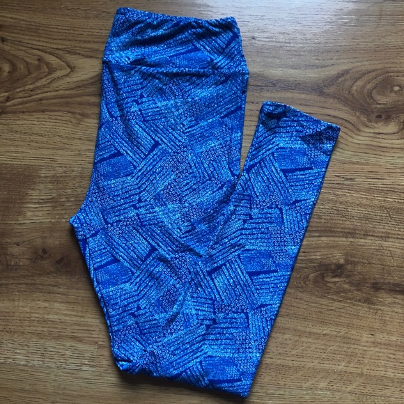 Royal Blue Print LuLaRoe Leggings - Picture 1 of 2